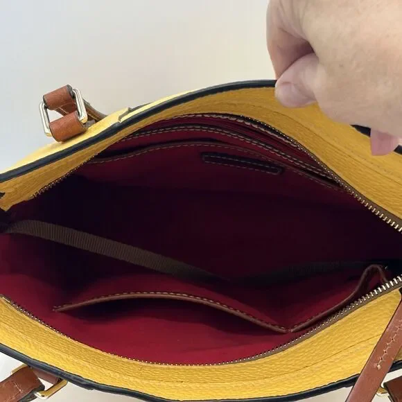 Dooney & Bourke Pebble Grain Small Lexington Tote - Mustard - Authentic - Picture 11 of 15